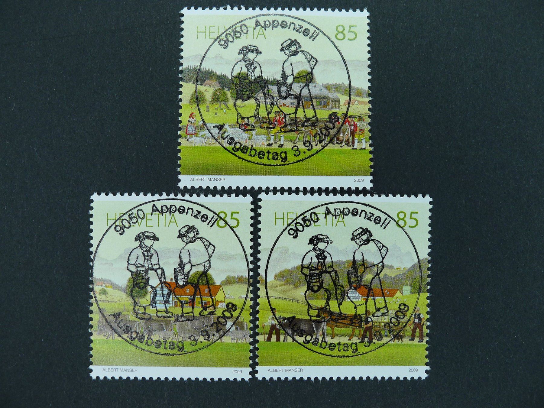 Tutti i francobolli: 2009 Nr. 1323-1325 mit ET- Vollstempel – Usato da Dagmersellen venduto da wyss1982
