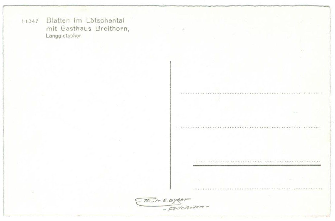 Cartoline postali: AK Blatten im Lötschental – Usato da Zürich venduto da Tolima194 1