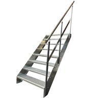 Stahltreppe 8 Stufen+Geländer 60x152cm