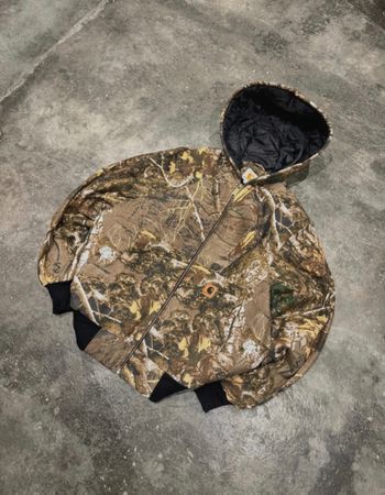 Baggy Zip Up Rework Carhartt Camo Active Bomber Jacket