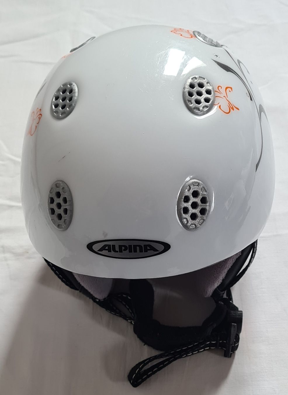Alpina Casques: Alpina Skihelm weiss mit Muster  – D'occasion à Bottenwil par Bot69 1