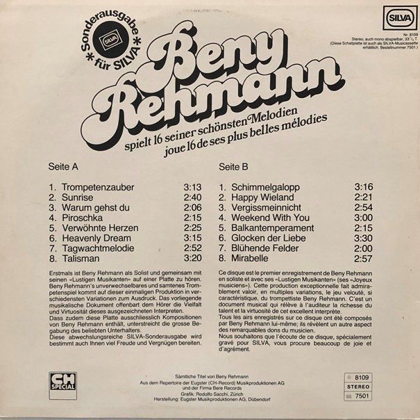 Vinyles: 4x LP’s Beny Rehmann – D'occasion à Grüningen par azulmarron 3