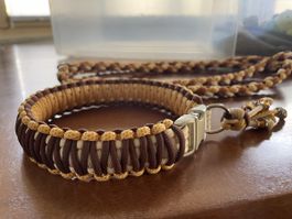 Hundehalsband und Leine Set, Handgemacht