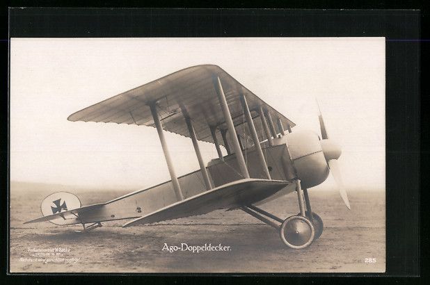 Cartoline postali: Sanke Nr. 285 Flugzeug Ago-Doppeldecker  – Usato da Berlin venduto da bartko-reher