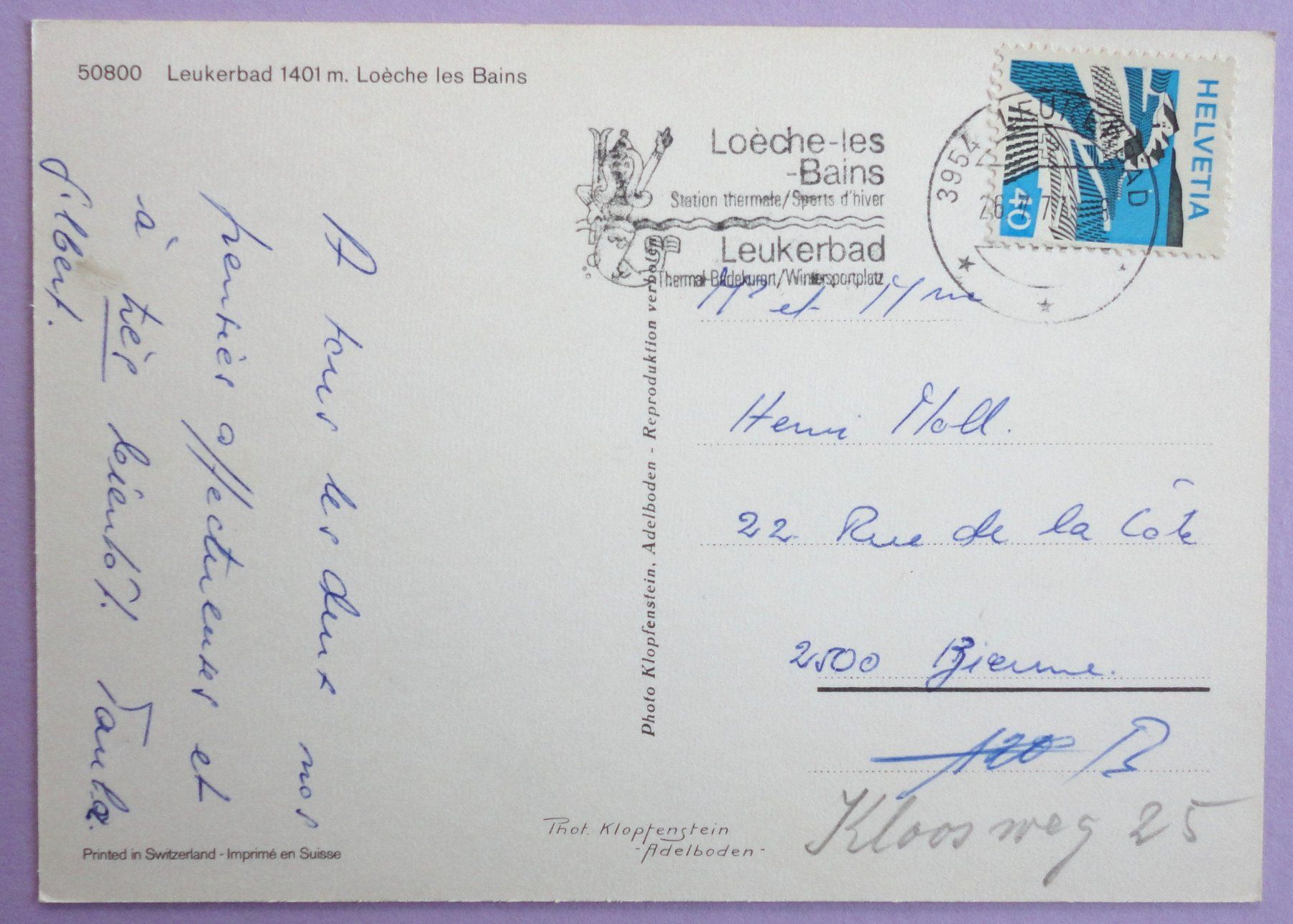 Cartoline postali: Leukerbad 1401 m, Loèche les Bains – Usato da Fétigny venduto da Billy2miny 1