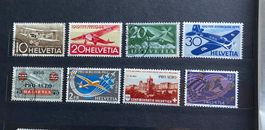 Schweizer Briefmarken Flugzeuge diverse Jahre guter Zustand