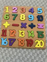 Wooden Number Puzzle 1-20 Montessori Toddler Educational Toy