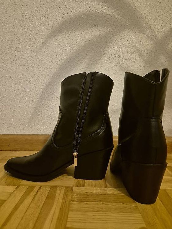 Cowboystiefel Damen – Suede Ankle Boots Mit Fransen, Western Stil, Bequemer Blockabsatz (Wildleder)