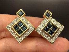 Vintage-Ohrringe Cabouchon Paris – Goldfarben