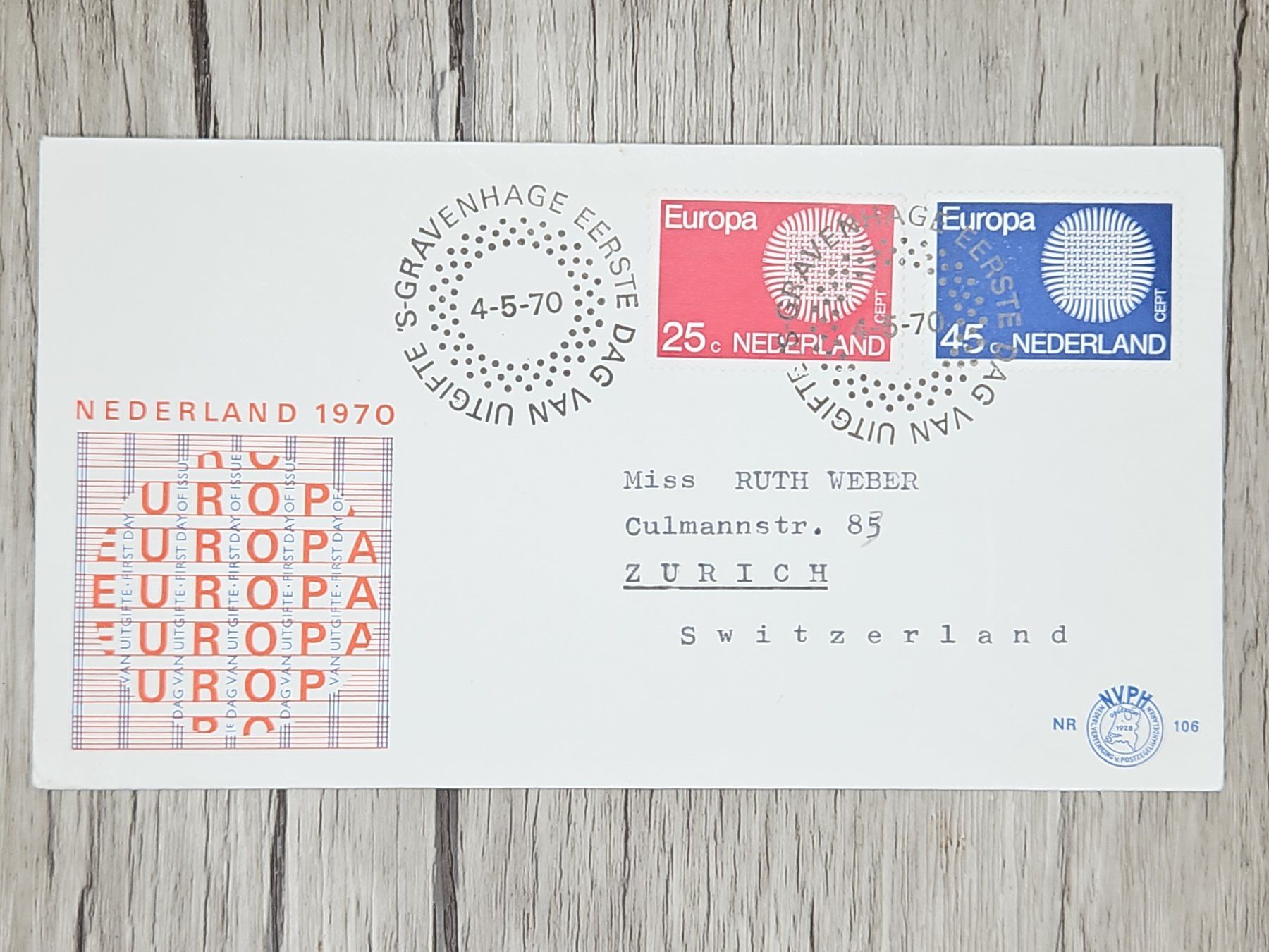 Tutti i francobolli: CL14 Enveloppe + Timbre Pays-Bas 1970 – Usato da Cousset venduto da Patrick_Collections