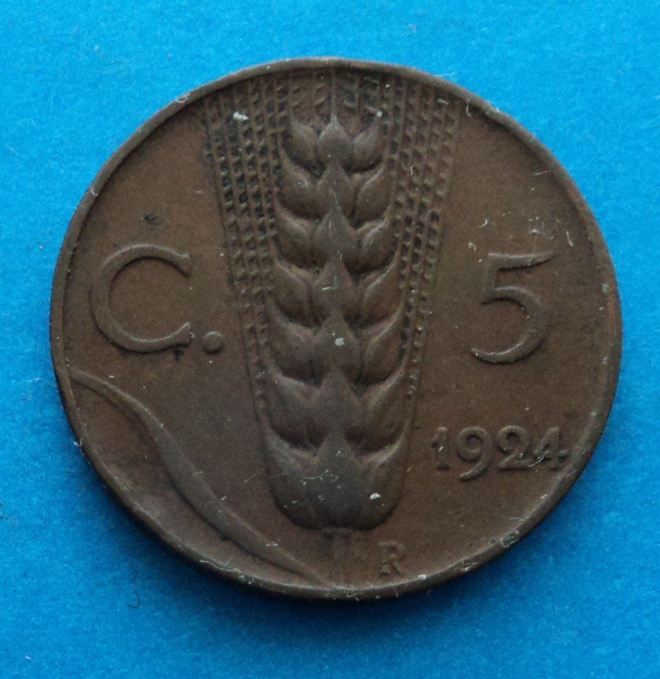 Tutti le monete: Italien: 5 Centesimi 1924, SS. – Usato da Basel venduto da maripas17