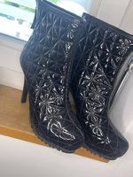 Lack Stiefeletten mit Plateau Schuhe 37