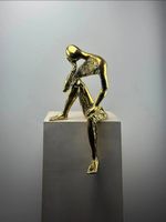 Statue Le Penseur en bronze doré 35 cm | Style Rodin