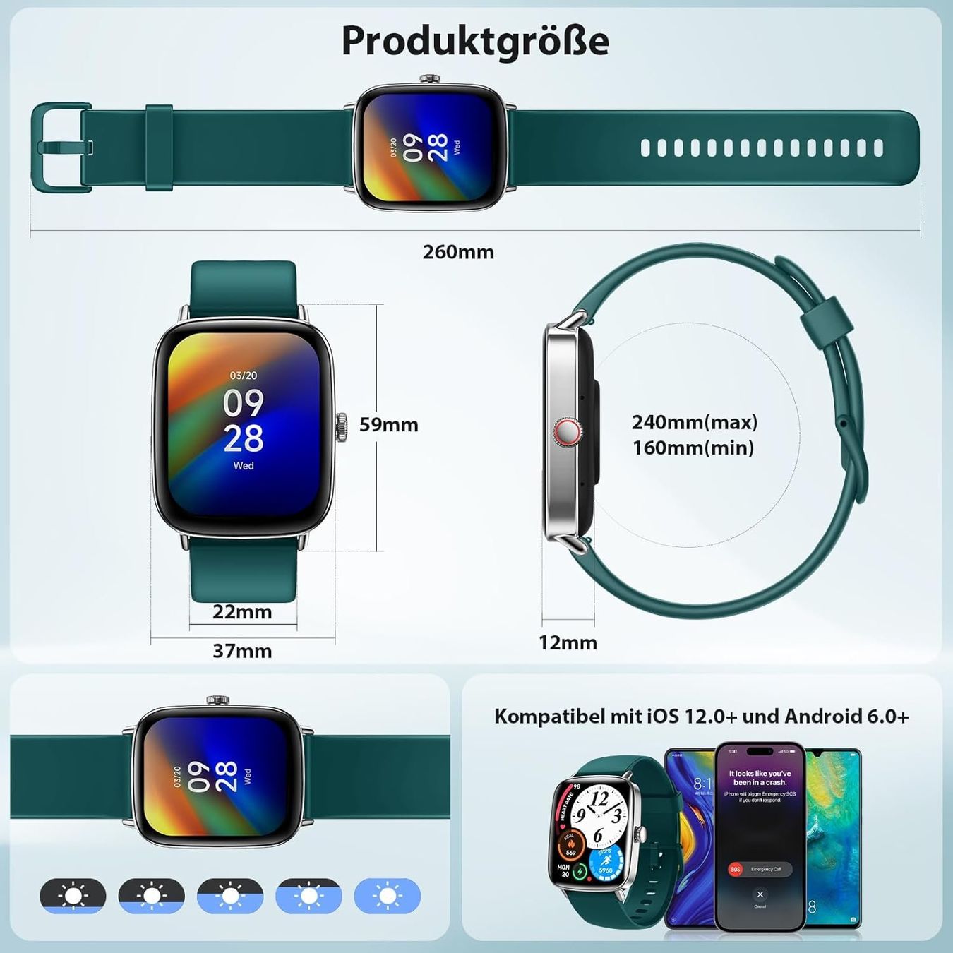 Smartwatch: Smartwatch Herren Damen mit Telefonfunktion - 1.85" – Nuovo (secondo la descrizione) da Subingen venduto da Rsteiner 1