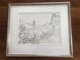 Flusslandschaft von Eugen Bänziger aus dem Jahr 1984