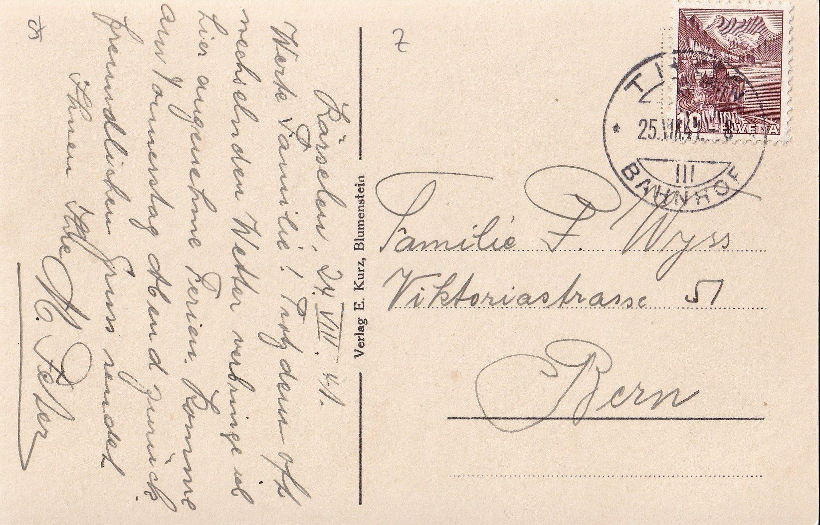 Cartoline postali: Uebeschi bei Thun Teilansicht – Usato da Olten venduto da clotaldi 1