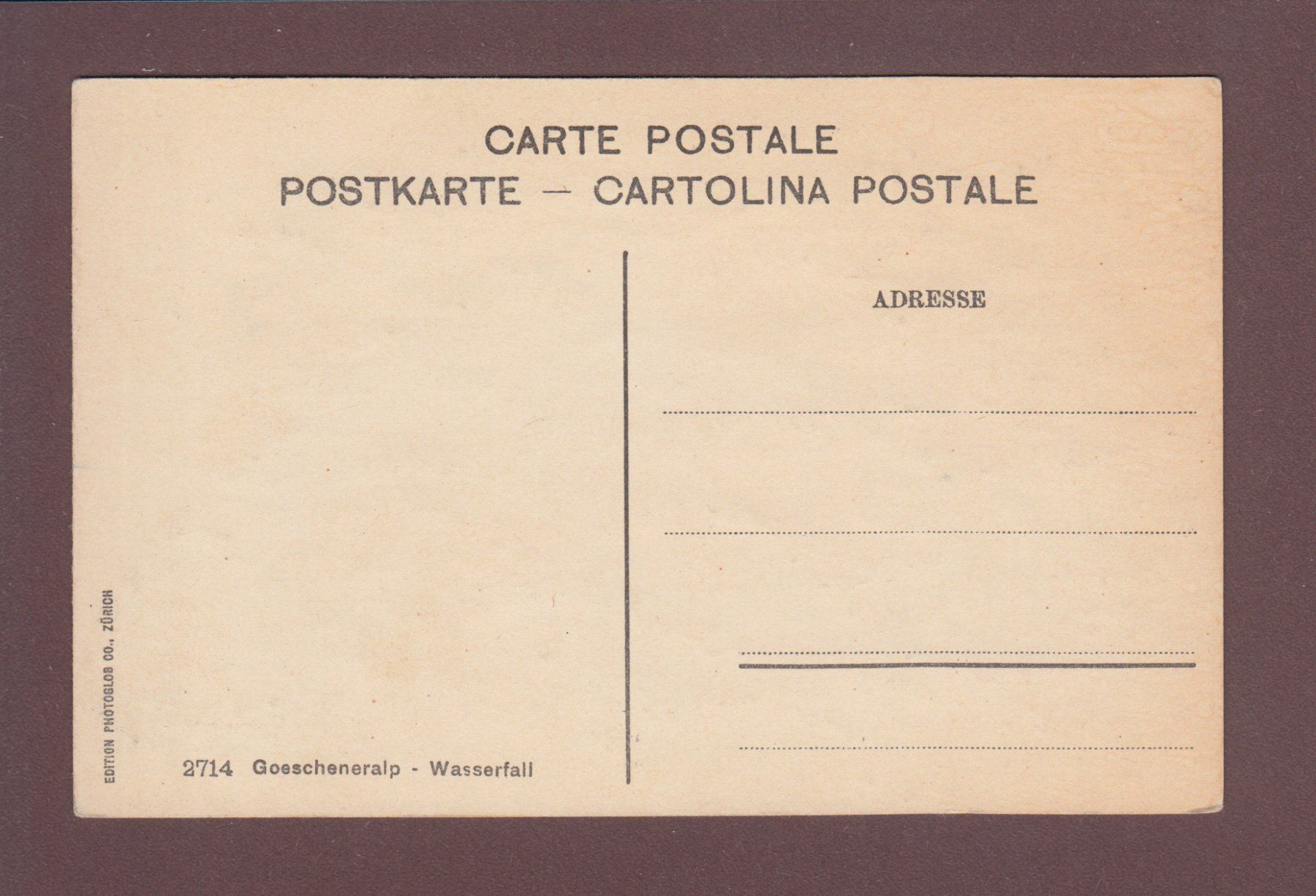 Cartoline postali: Göschener Alp - WASSERFALL – Usato da Pully venduto da nicecards 1