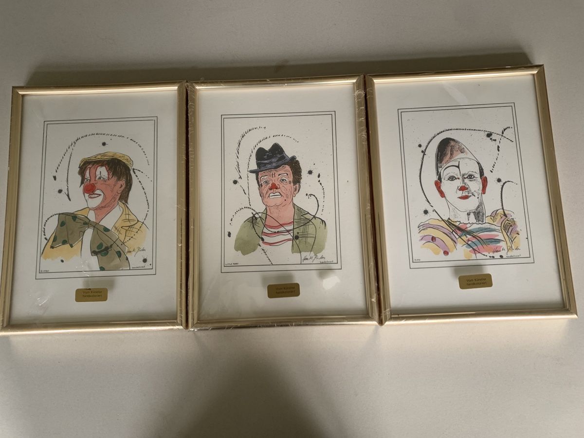 Poster & Bilder: 3 Clown-Bilder von Hans M. Zbinden – Neu (gemäss Beschreibung) aus Galgenen von Waldliesel