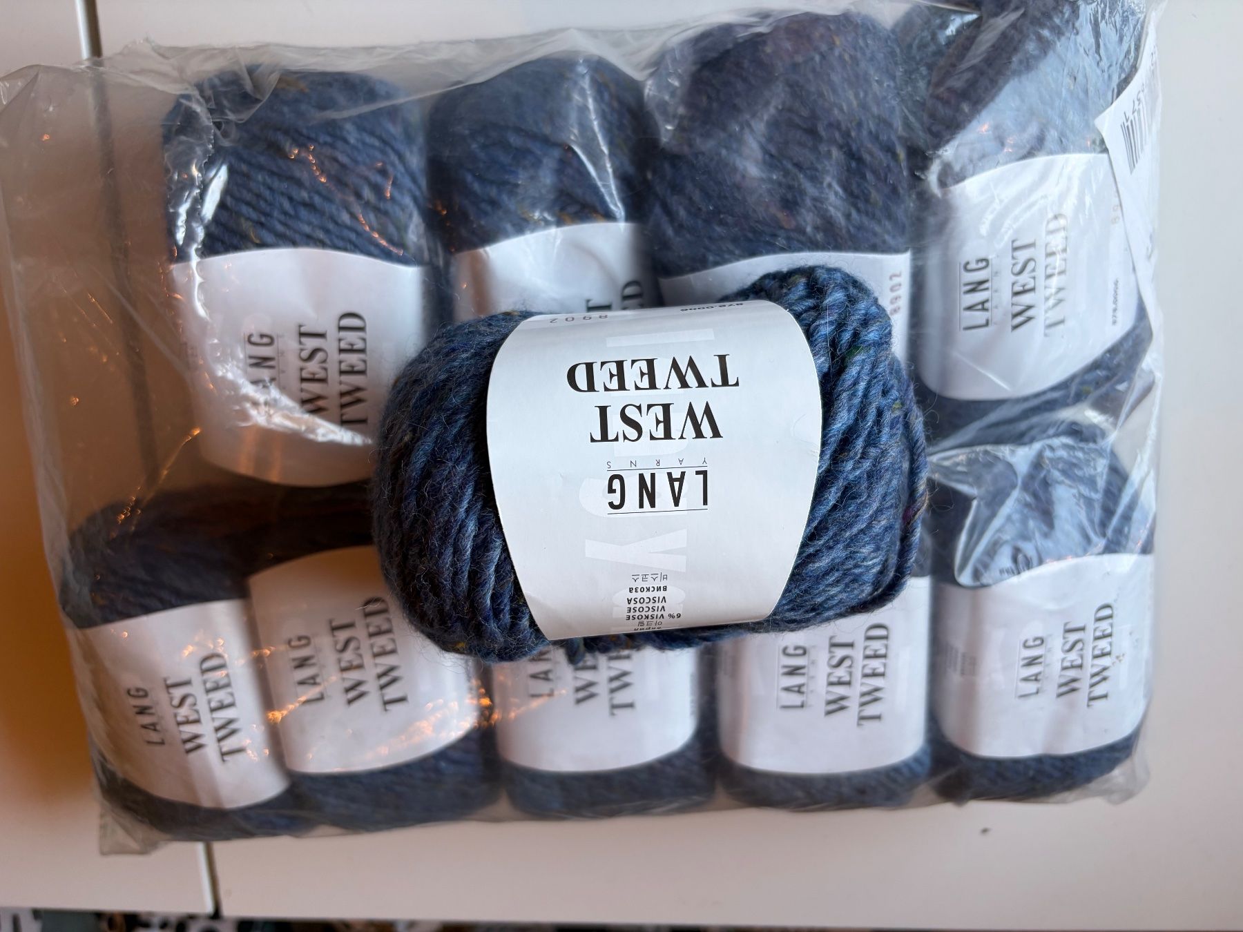 Lang Yarns Lana: 10 Knäuel West Tweed Langyarns – Nuovo e nell'imballaggio originale da Büsserach venduto da bor_s88m
