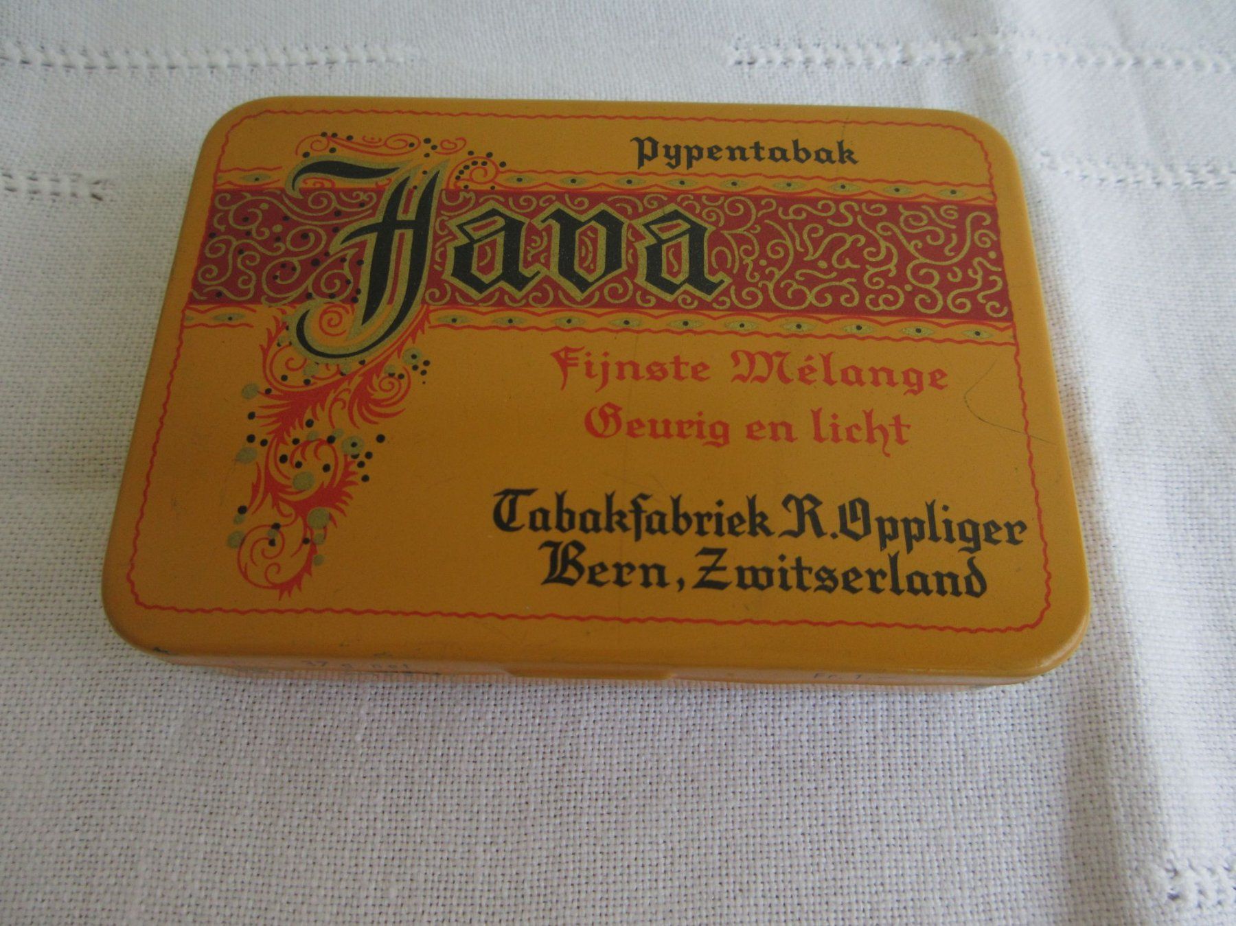 Tabak: Pyptabak Dose Java leer-Tabakfabrik R. Oppliger Zwitserland – Gebraucht aus Binningen von mondoantico