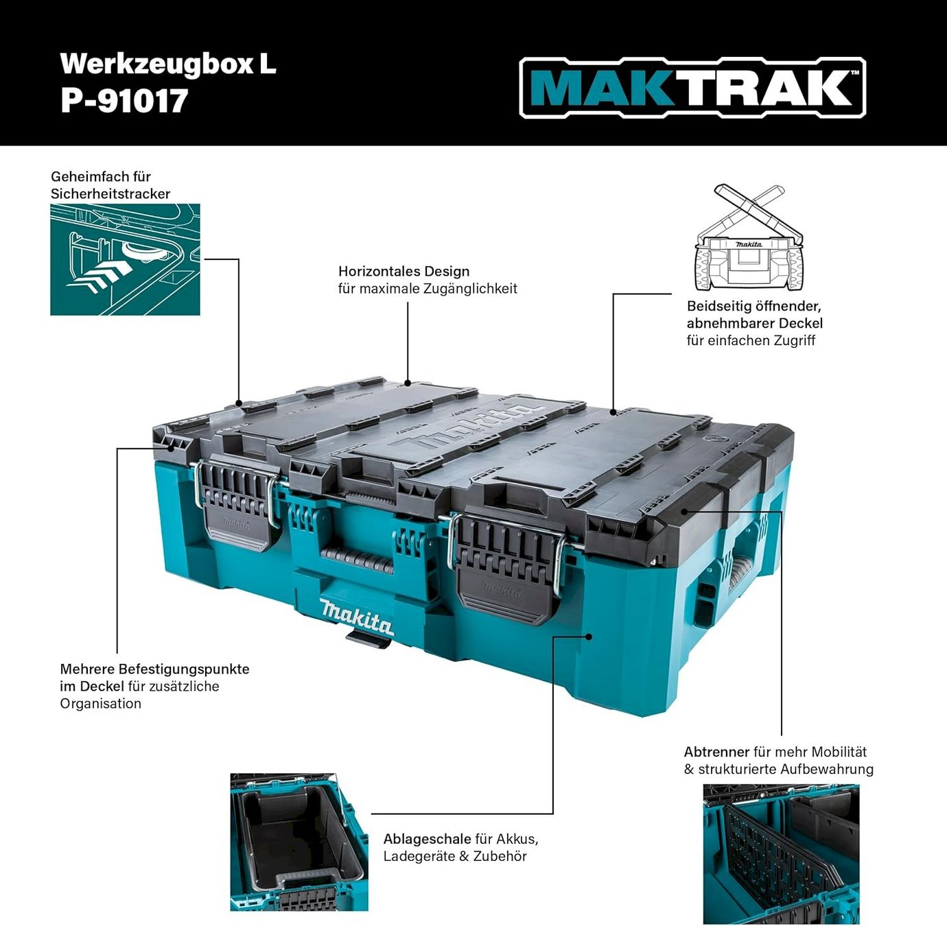 Werkzeugkasten & Aufbewahrung: Makita MAKTRAK Werkzeugbox L – Neu und originalverpackt aus Bottighofen von zaap 1