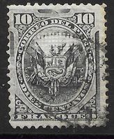Peru 1884: Wappen 10 C. schwarzschiefer