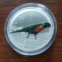 1/2 Unze 999 Silver Rainbow Lorikeet Australia 2013 in Box