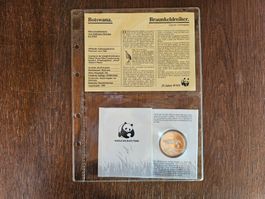 Silbermünze Botswana 2 Pula WWF 1986