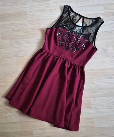 Neu Forever Twentyone Festliches Kleid Weinrot Gr M Spitze