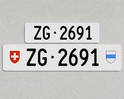 Top: 4-Stelliges Kontrollschild ZG 2691 Autonummer, Autokenn