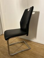 Freischwinger Stuhl Kunstleder schwarz