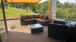 Gartenlounge Rattan, vierteilig