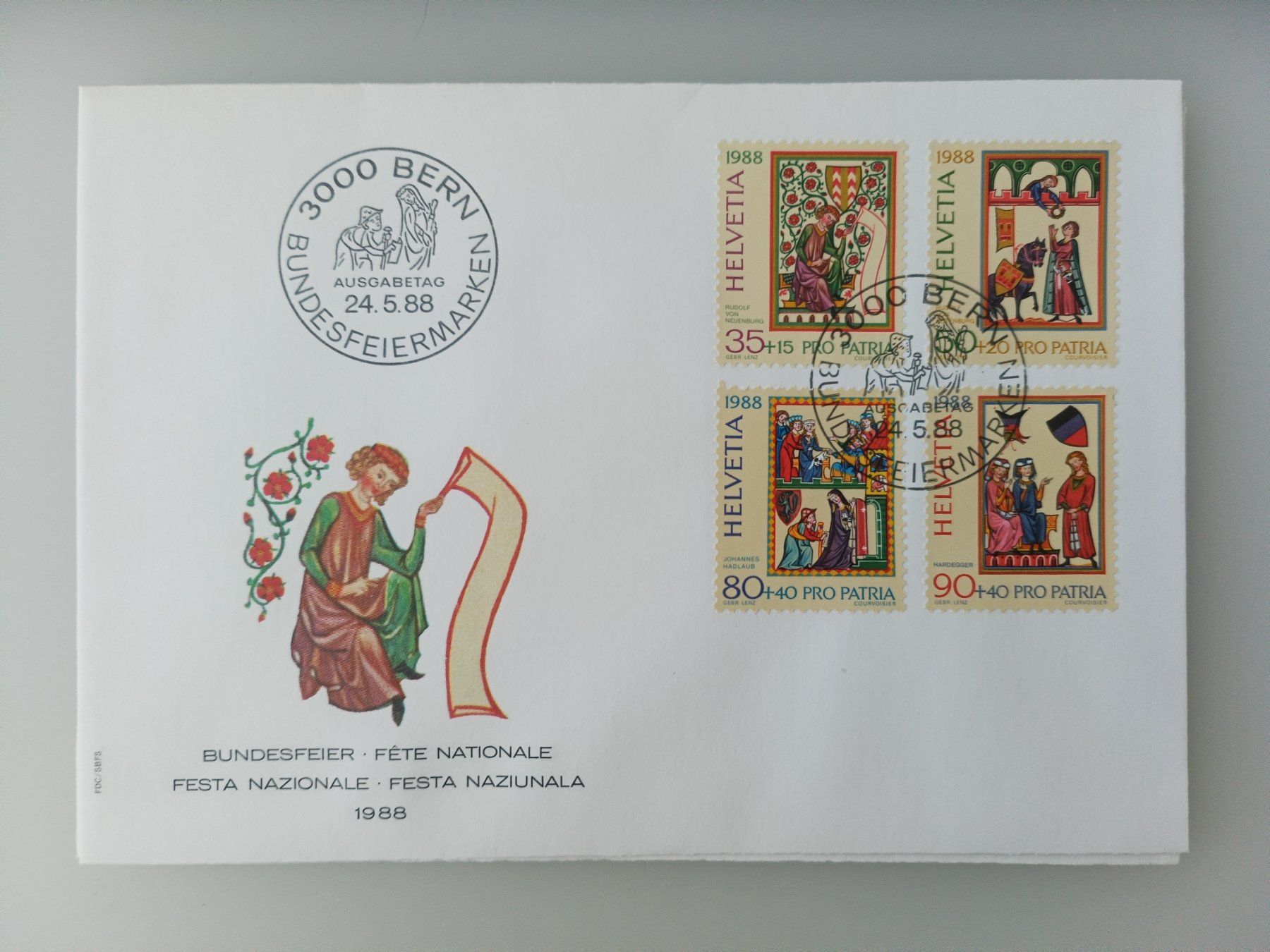 Alle Briefmarken: 1988 FDC Pro Patria – Gebraucht aus Dübendorf von goeggi79