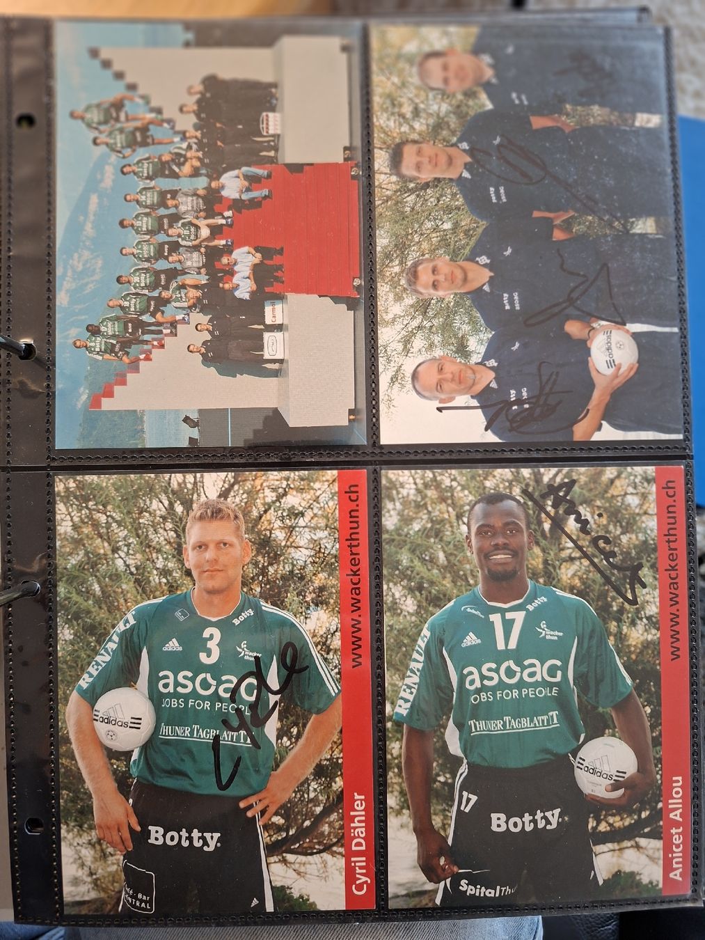 Autogramme: 13x Wacker Thun Handball Autogrammkarten original – Gebraucht aus Thun von wuschu