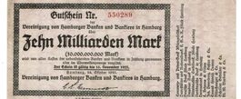 Hamburg 10 Mrd.Mark SN rot 24.10.1923 SS++-VZ