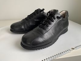 Lederschuh mit Gummisohle Schuhe 45 Navyboot schwarz Leder