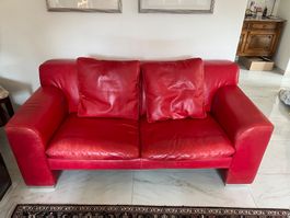 Machalke Ledersofa rot