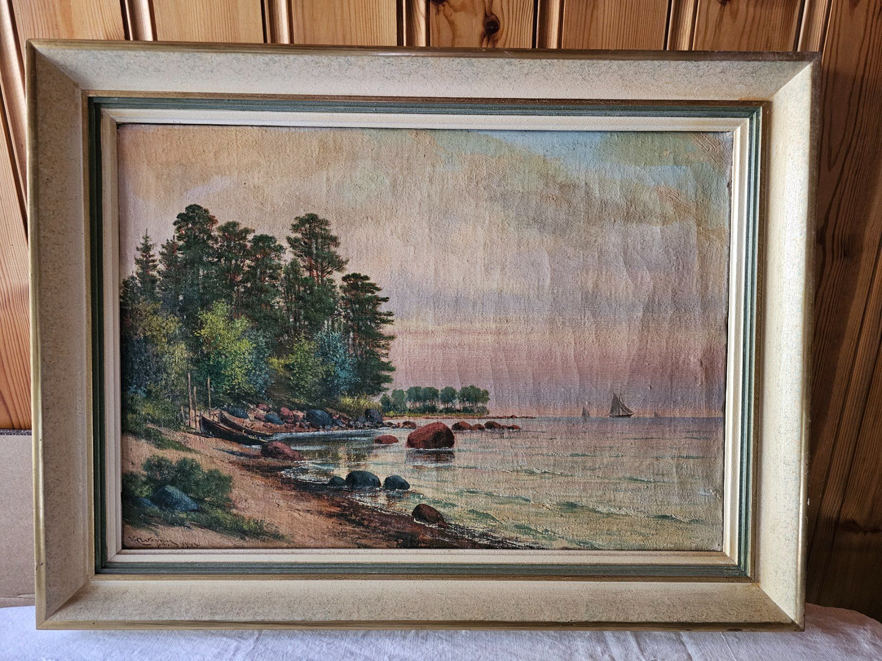 Tableaux: Altes Bild "Bucht" – D'occasion à Bigenthal par Westerngirl