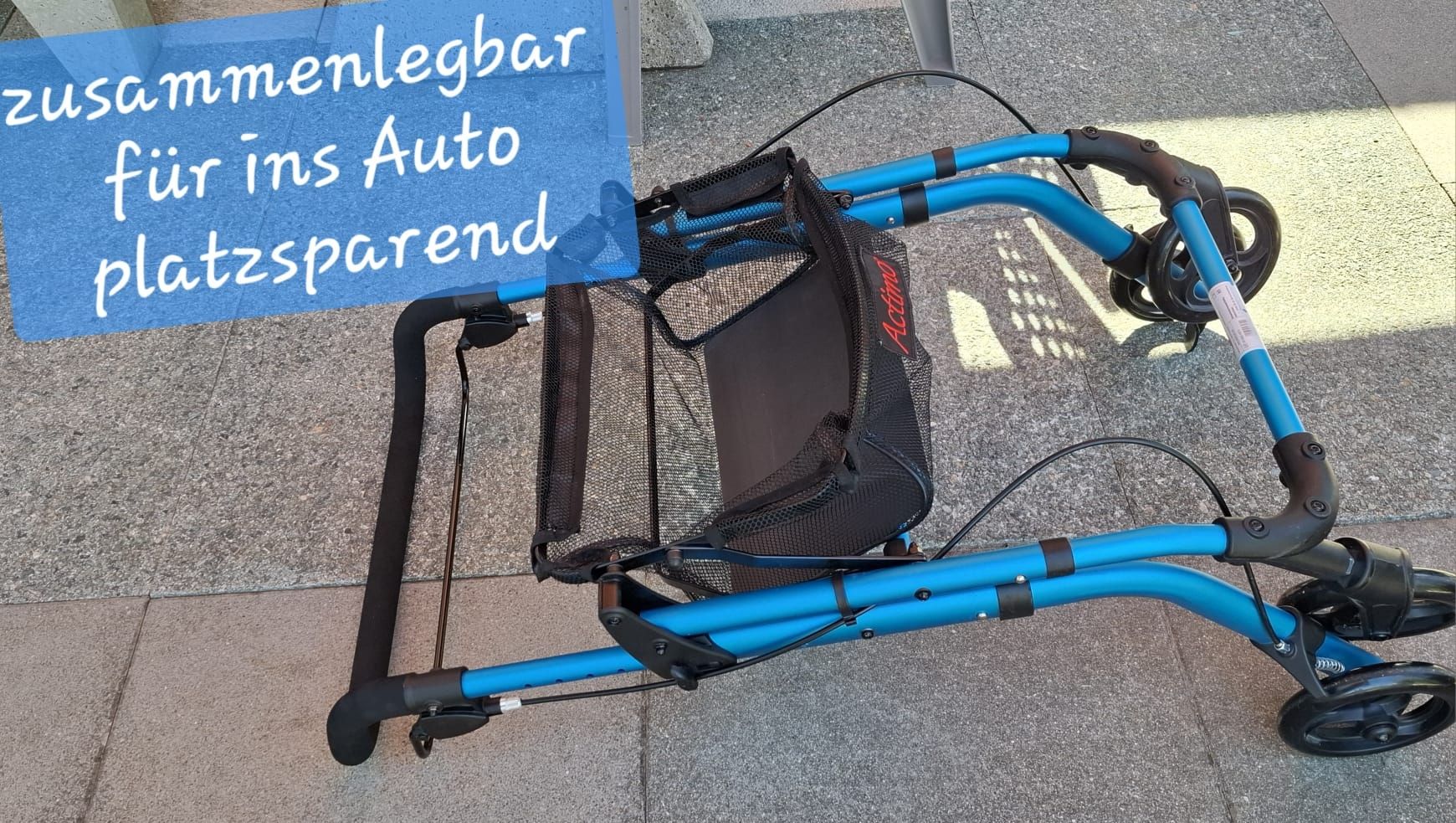 Ausili per la deambulazione: Rollator Actimo blau zusammenlegbar mit Tablett – Nuovo (secondo la descrizione) da Böbikon venduto da Sweetmilka 3