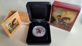(1) 1 oz Red Welsh Dragon aus Dragons of Legend / Tuvalu