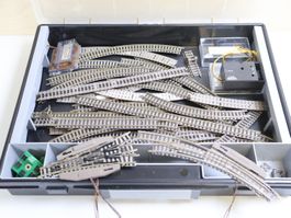 Fleischmann Elektro Dreiwegweiche & viele Schienen Spur N