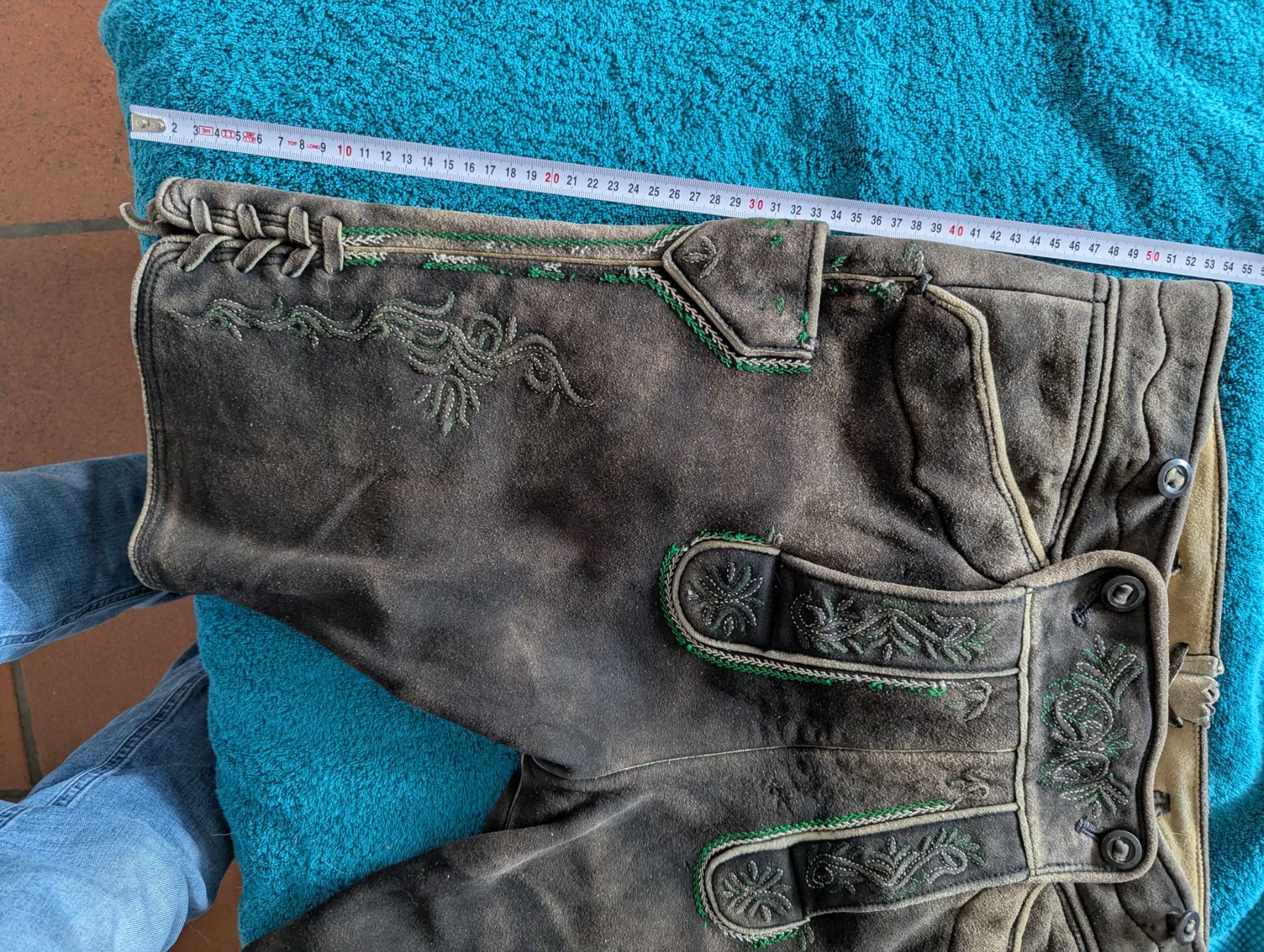 Pantaloni: Trachtenlederhose Hirschleder – Usato da Dielsdorf venduto da Noga1 2