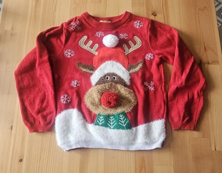 Herziger Weihnachtspullover Kind 122