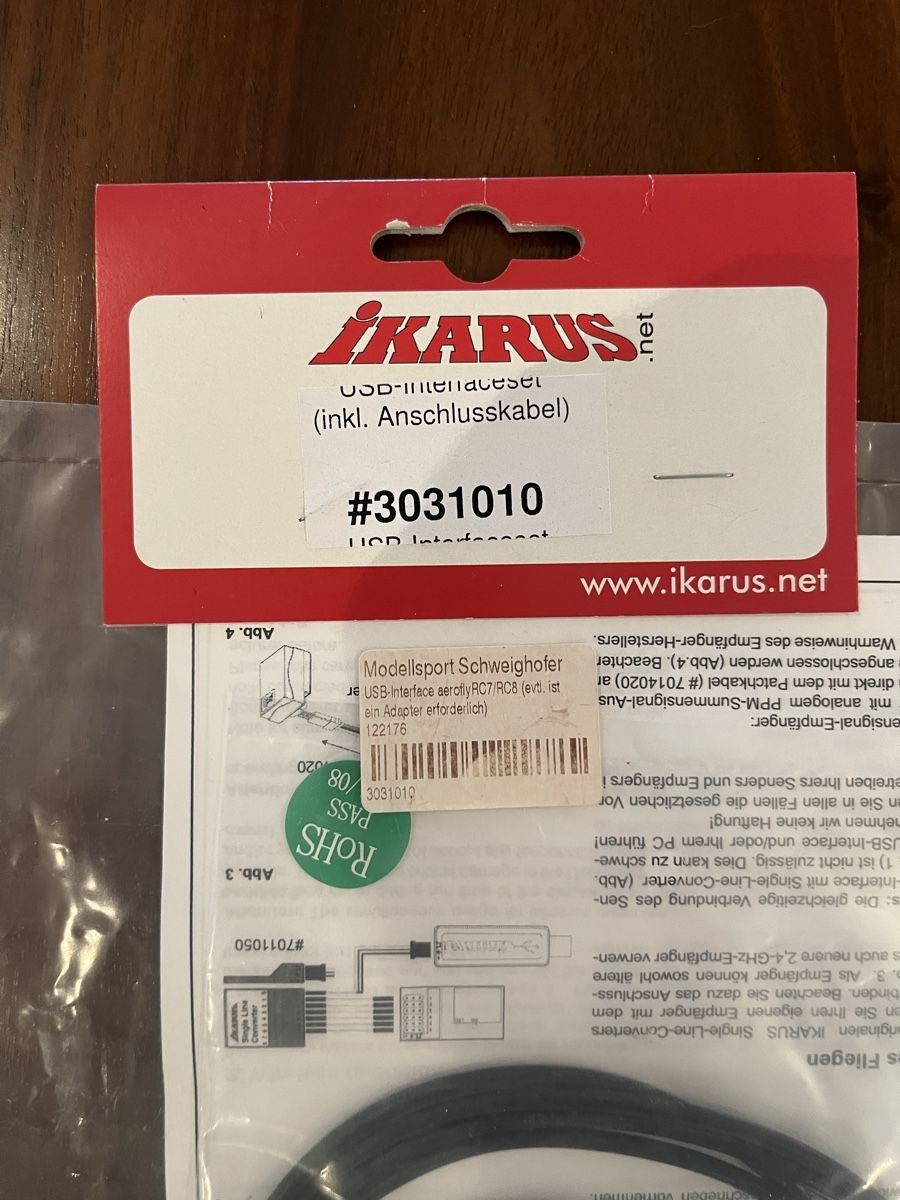 Modellismo RC: Ikarus USB-Interface Kabel – Nuovo e nell'imballaggio originale da Stans venduto da Schneemann09 1