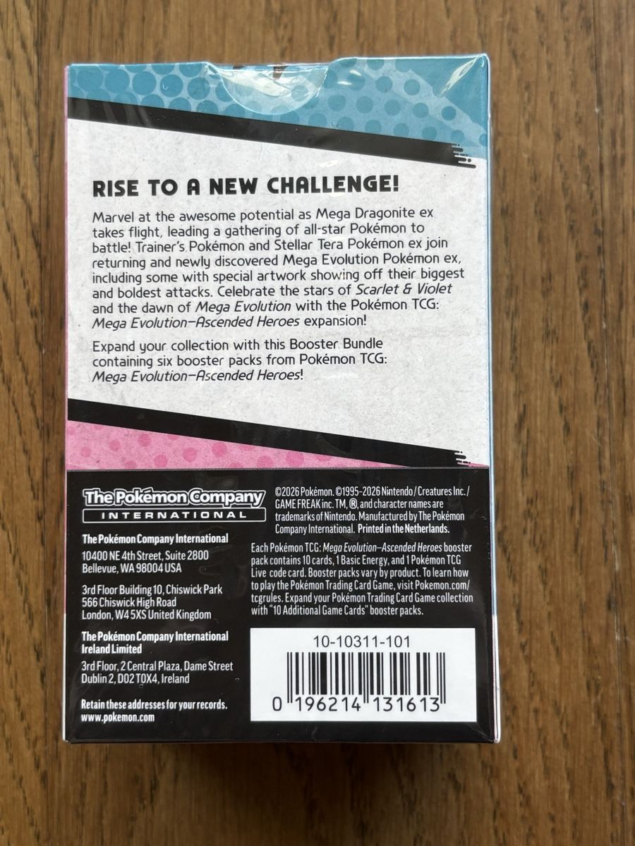 Pokémon Carte collezionabili: Pokémon Ascended Heroes Booster Bundle – Nuovo e nell'imballaggio originale da Läufelfingen venduto da Seraphim13 2
