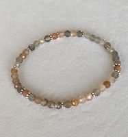 Edelstein Armband Mondstein Mix facettiert Silber auf Mass