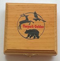 schöne Hans Erni Silber-Medaille Tierpark Goldau in HOLZETUI