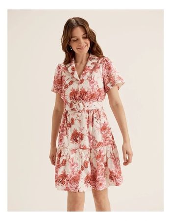 Kleid Review Australia UK12 EU40 Viskose Leinen Toile NEU