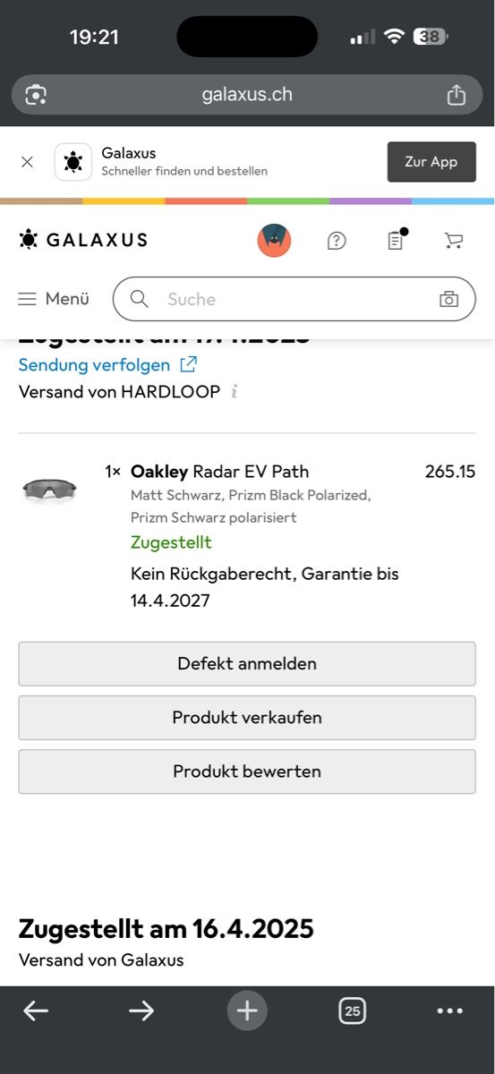 Oakley Brillen & Gläser: Oakley Radar EV Path Matt Schwarz Prizm Schwarz – Gebraucht aus Schindellegi von LeWinterli 4