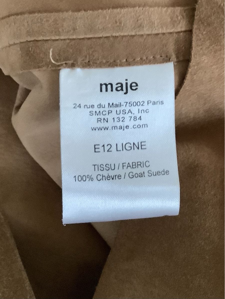 Maje Camicette: maje, Oberteil 100% echtes Wildleder, T2 S/M, Cognac – Usato da Stäfa venduto da loveforeverlove 7